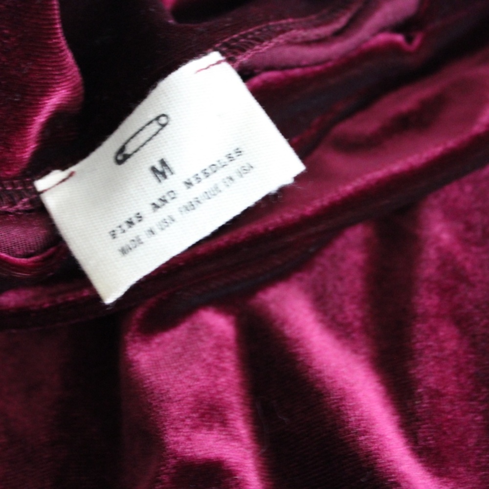 Urban Outfitters Burgundy Red Velvet Skater Skirt - Picture 3 of 4